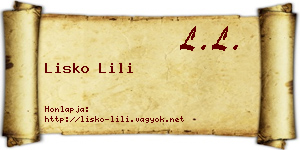 Lisko Lili névjegykártya